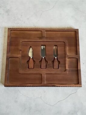 Shanik Rectangular Charcuterie Set Cheese Platter with Double Sided Slate